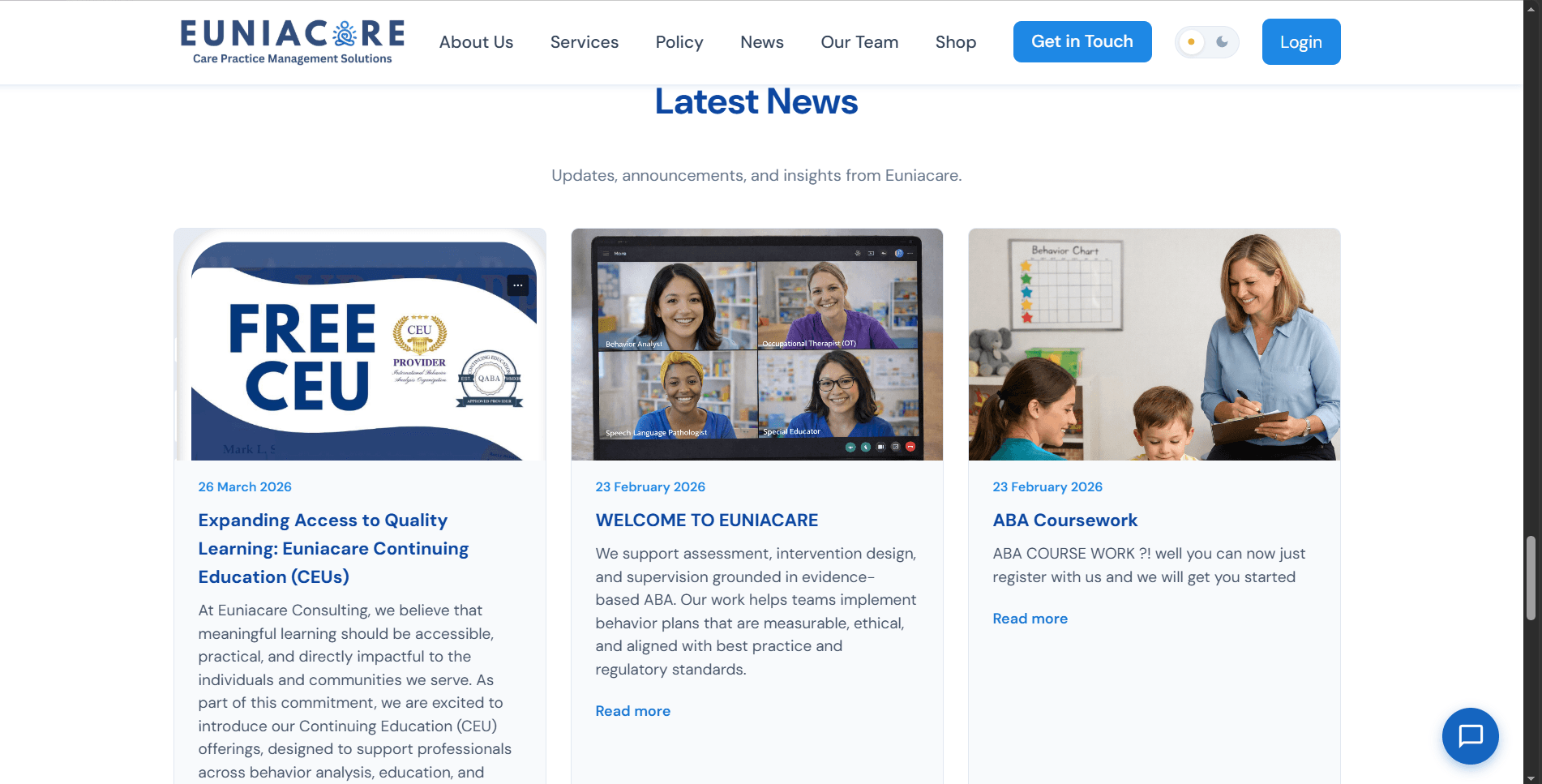 News, CEUs & coursework